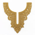 Premium gold embroidered V-shape neckline patch for kameez